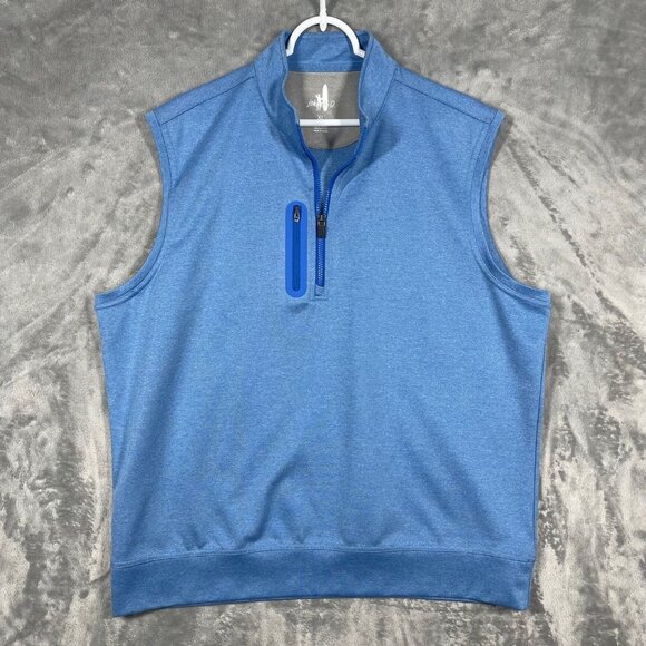 Johnnie-O Men's Liberty Denny PREP-FORMANCE Quarter-Zip Vest Blue Mens XL - Picture 1 of 8